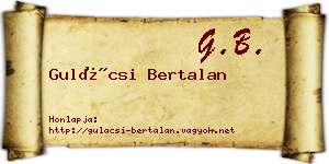 Gulácsi Bertalan névjegykártya